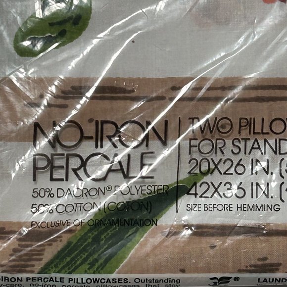 Vintage Martex 2 Standard Pillowcase Flowers New in Package Spring Tulips Unisex - Picture 7 of 9